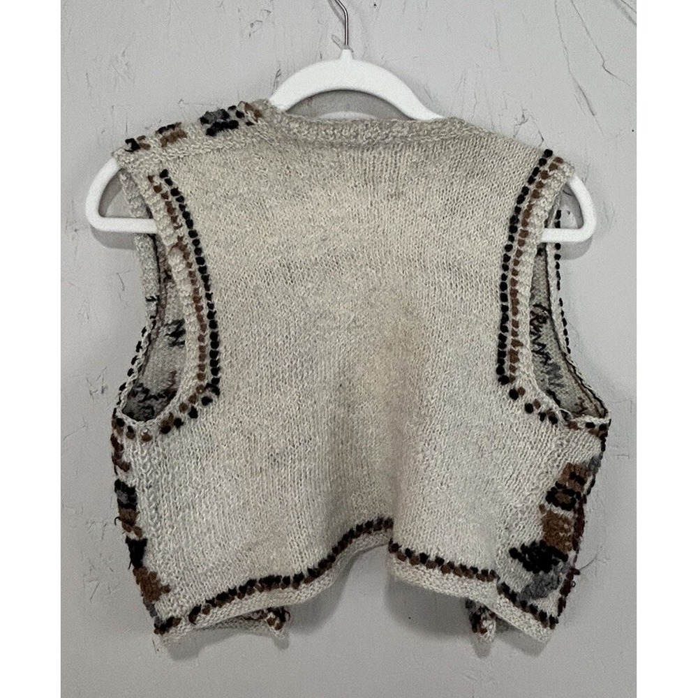 INCA Vintage Open Knit Vest 100% Alpaca *Made In Peru Gorgeous - Picture 10 of 12